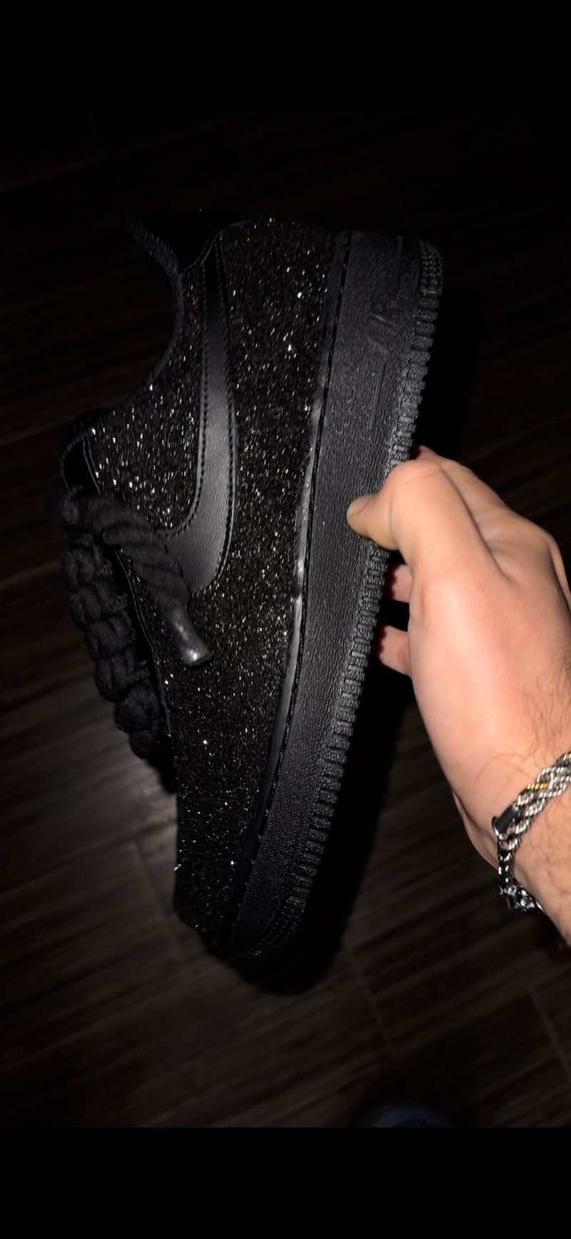 AF1 Custom Red Sole Crystal Edition