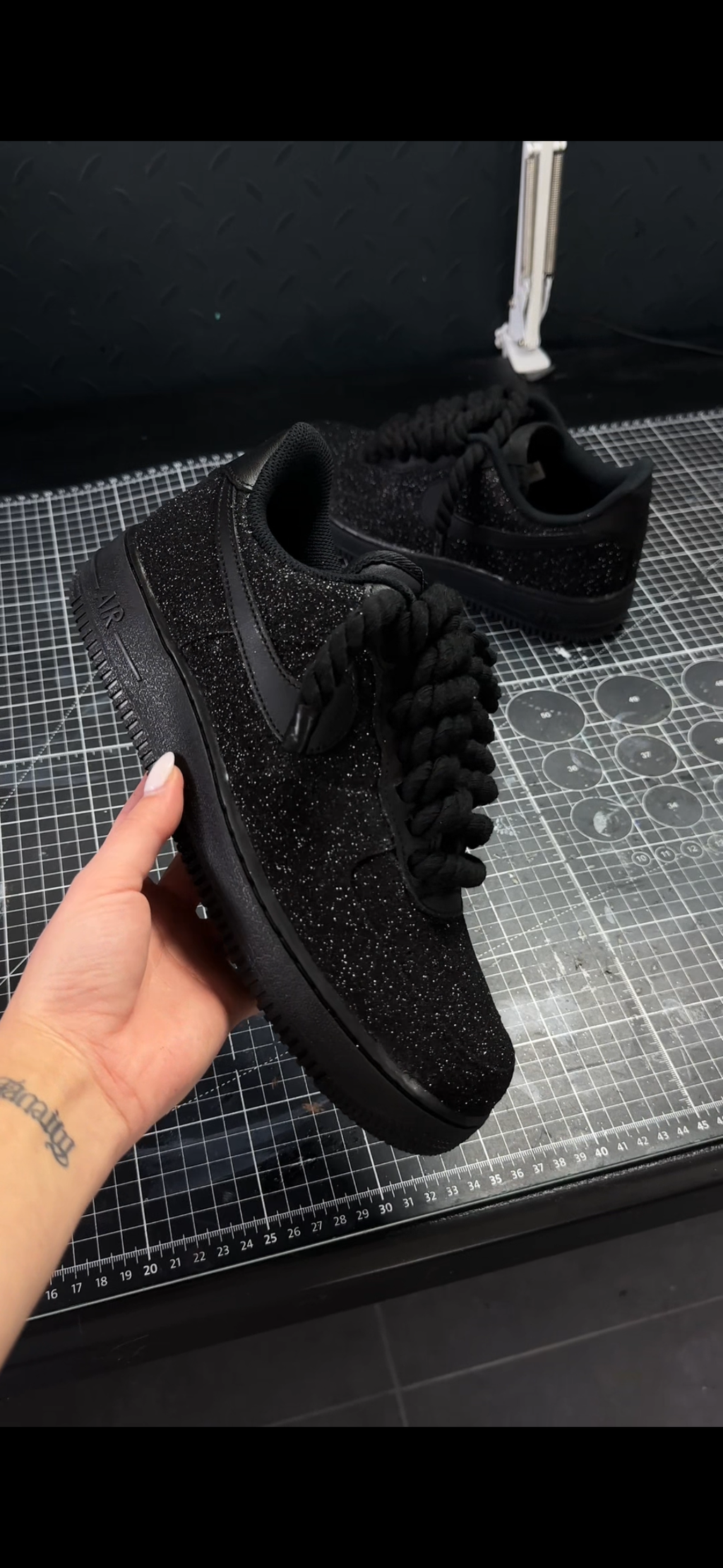 AF1 Custom Red Sole Crystal Edition