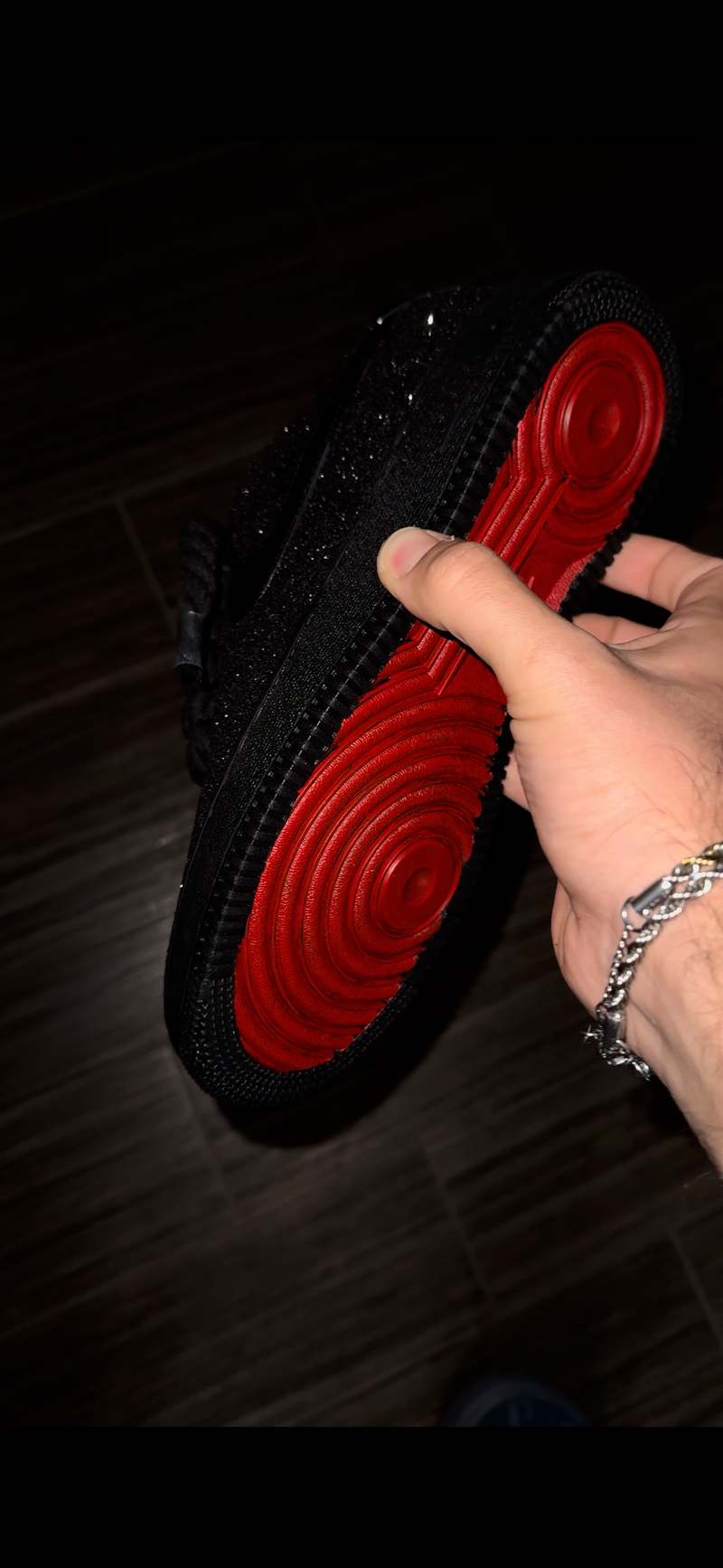 AF1 Custom Red Sole Crystal Edition